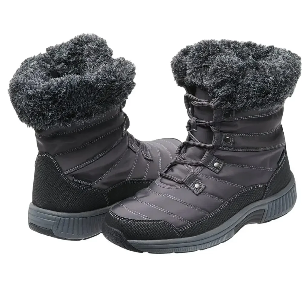 Orthofeet Womens Alps Snow Boots US 10 WIDE Grey Black Waterproof NWOB